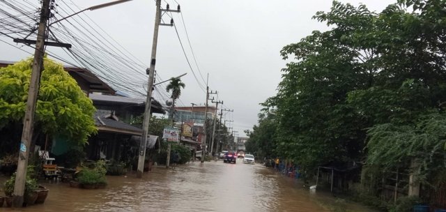 Pak Thong Chai in Nakhon Ratchasima partially flooded, Erawan National Park closed temporarily