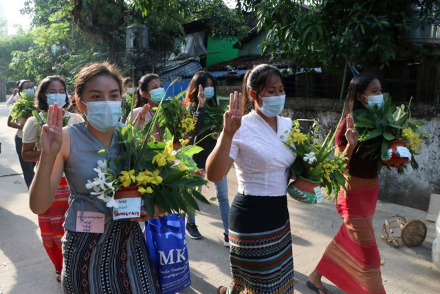 Myanmar activists cancel new year festivities, hold silent protests