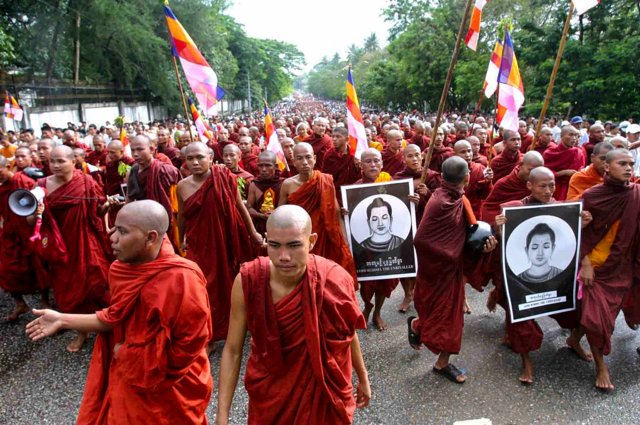 Buddhist monks in Myanmar split on anti-junta movement Buddhist monks in Myanmar split on anti-junta movement