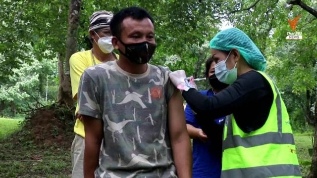 Health volunteers’ gruelling journey to vaccinate people in village near Myanmar border