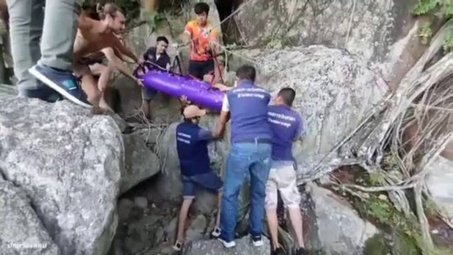 British tourist rescued after a fall from cliff on Samui Island