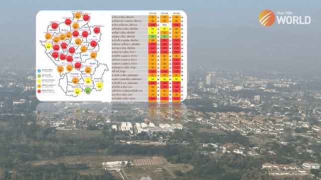 Poor air conditions in northern and north-eastern Thailand on Tuesday