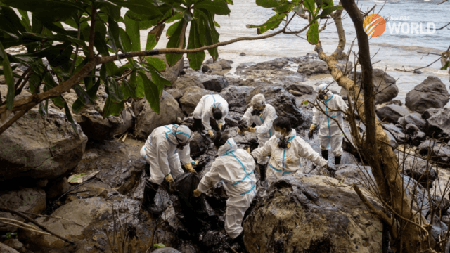 Dozens sick in Philippine villages hit by oil spill Dozens sick in Philippine villages hit by oil spill