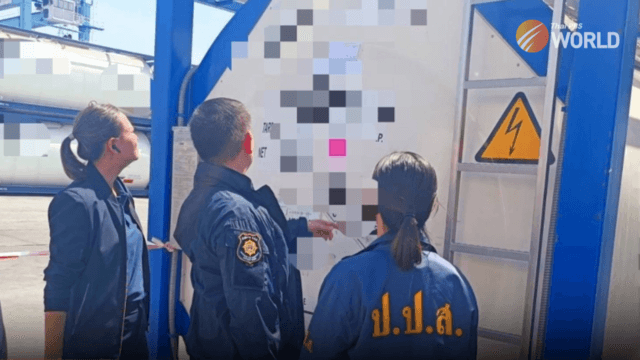 510 tonnes of aniline destined for Laos seized at Laem Chabang port