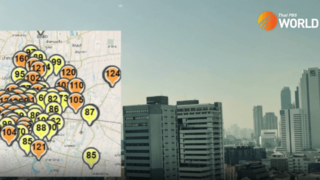 PM2.5 levels exceed standards in scores of areas across Bangkok and surroundings