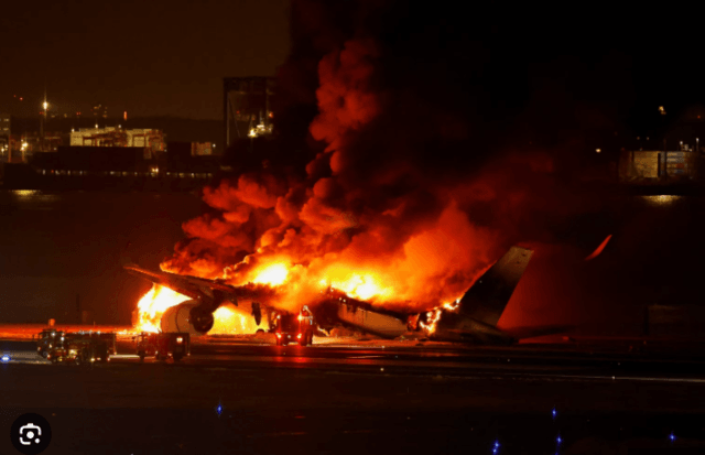 All passengers, crew on JAL plane escape blaze at Tokyo airport