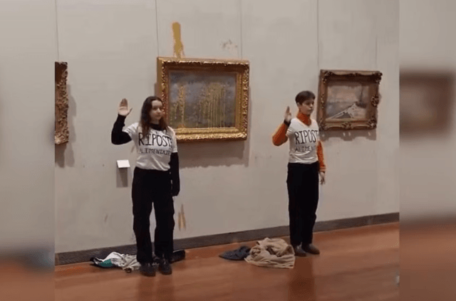 Activists throw soup at Monet painting in Lyon museum Activists throw soup at Monet painting in Lyon museum