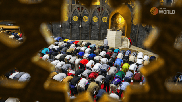 Thai Muslims perform the Taraweeh prayer during the holy month of Ramadan