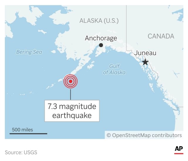 7.3-magnitude quake strikes off Alaska