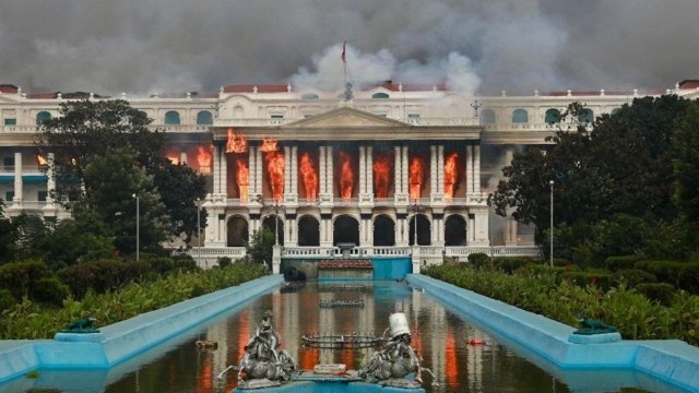 Nepal protesters set parliament ablaze as PM quits Nepal protesters set parliament ablaze as PM quits