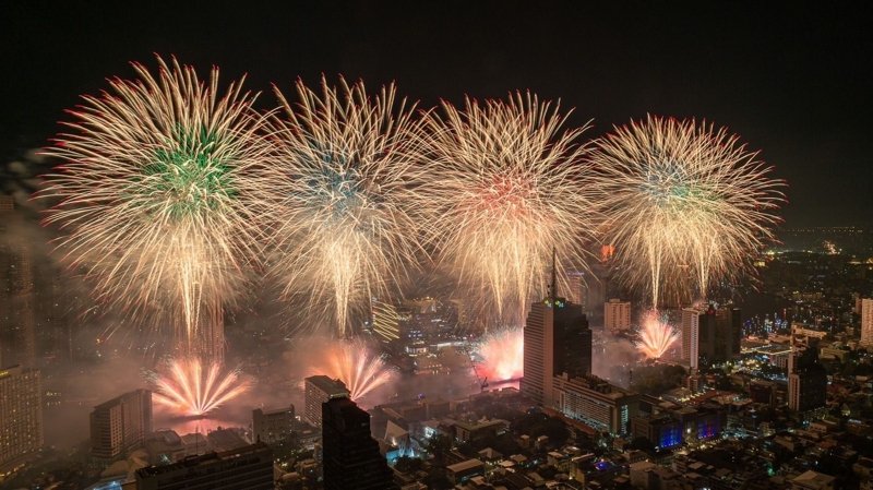 New Year fireworks display in Bangkok