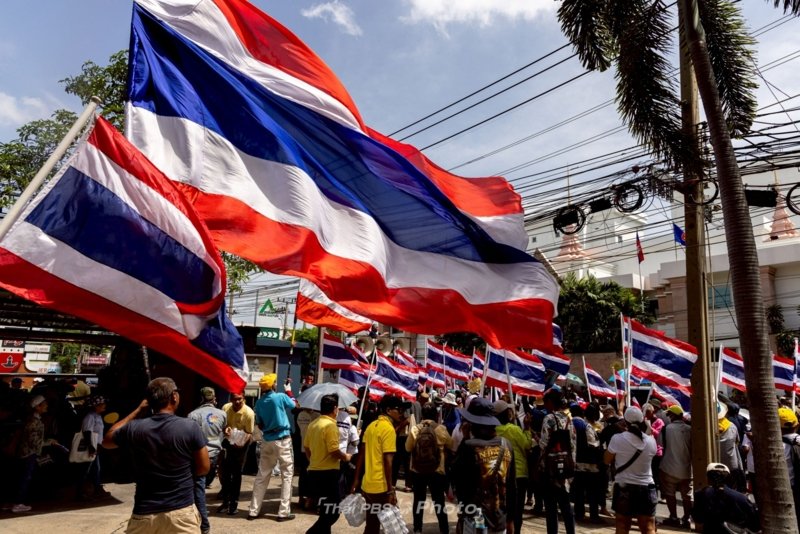 Protest near the Cambodian Embassy in Bangkok
