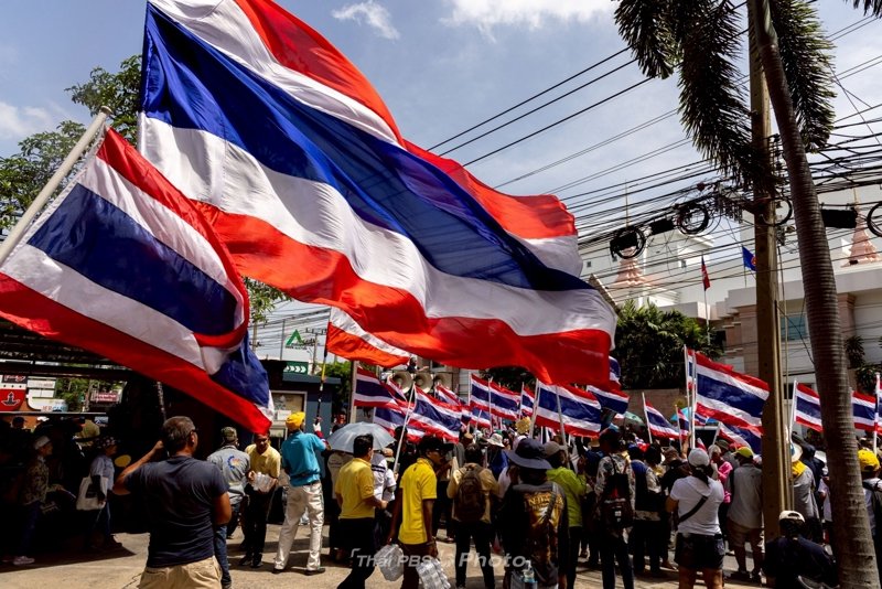 Protest near the Cambodian Embassy in Bangkok