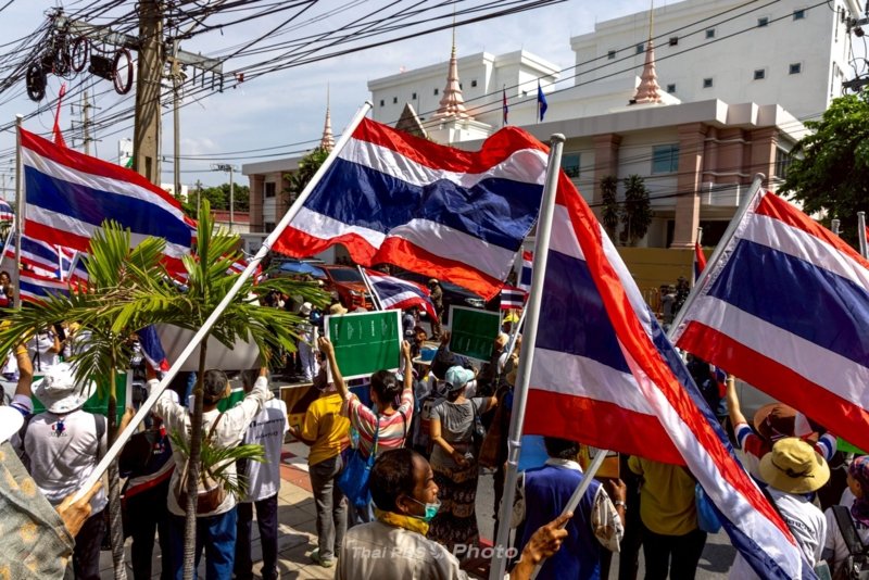 Protest near the Cambodian Embassy in Bangkok
