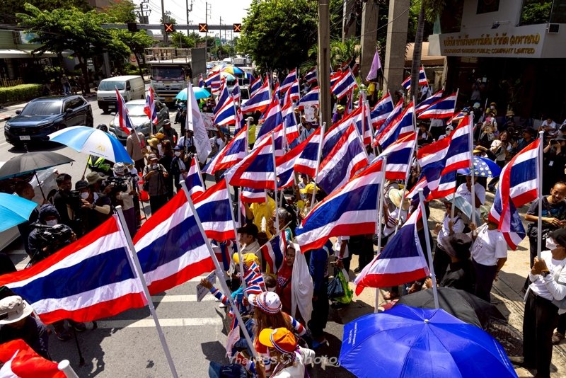 Protest near the Cambodian Embassy in Bangkok