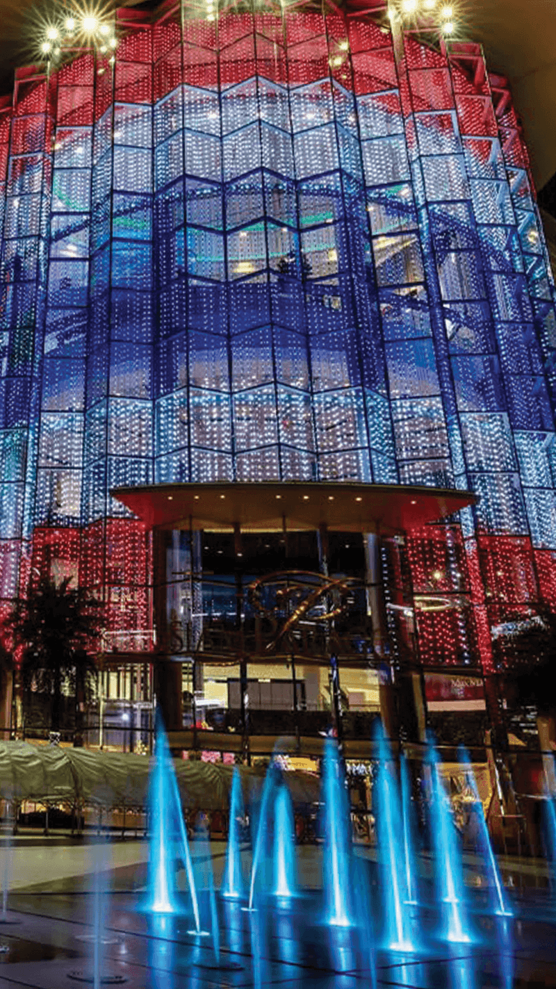 Bangkok buildings light up in colours of Thai national flags