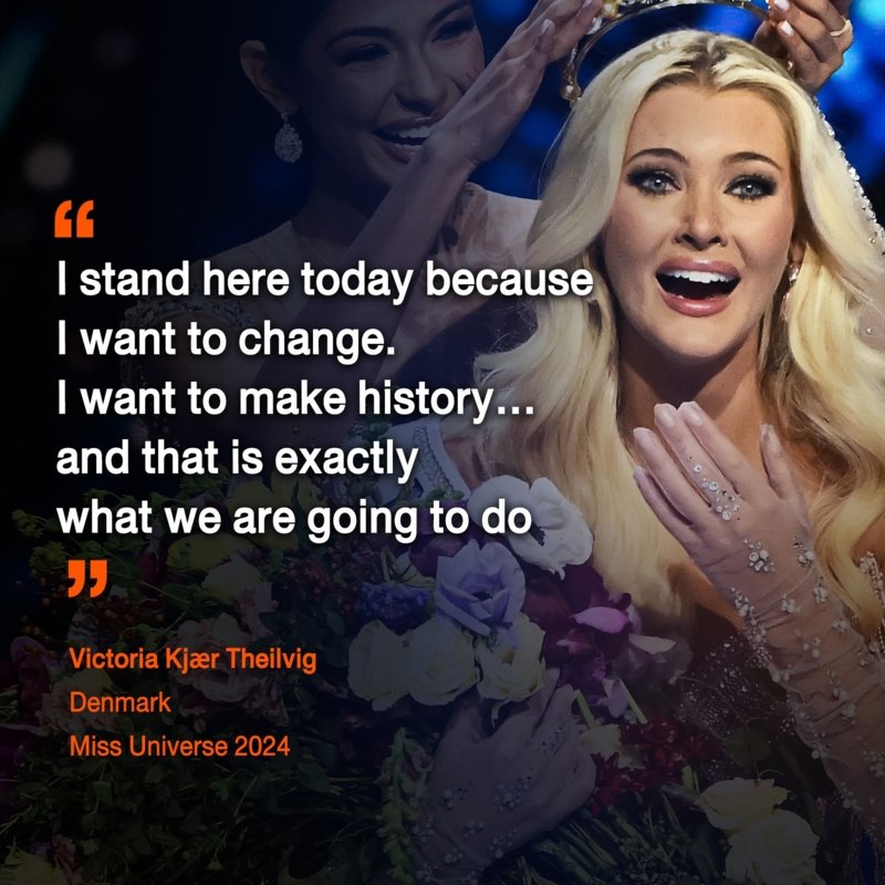 Denmark's Victoria Kjær Theilvig at the Miss Universe 2024 competition