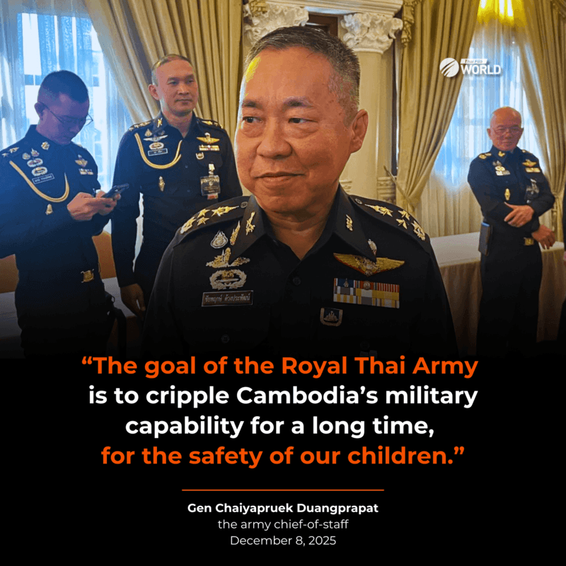 The army chief-of-staff, General Chaiyapruek Duangprapat, speaking about the situation along the Thai-Cambodian border after the recent clashes
