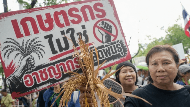 Farmers rally in front of Agriculture and Cooperatives Ministry over UPOV Convention
