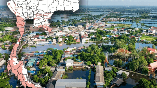Flood risk in three Bangkok districts, 23 provinces this weekend