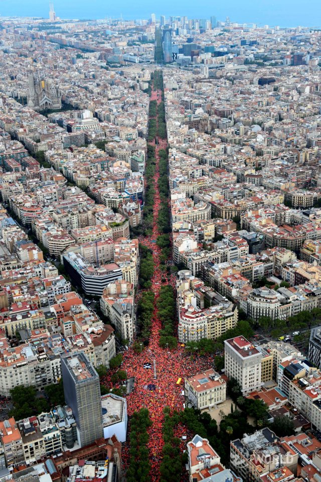 SPAIN: Catalan separatists display show of strength on Barcelona streets SPAIN: Catalan separatists display show of strength on Barcelona streets