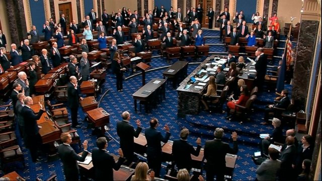 Senators remain gripped by partisanship as Trump's impeachment trial begins Senators remain gripped by partisanship as Trump's impeachment trial begins