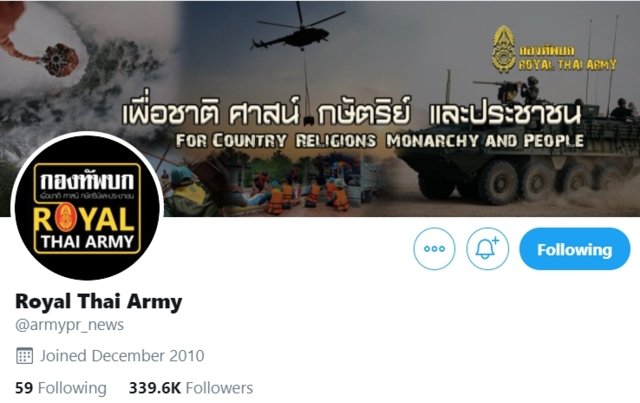 Thai Army denies spreading disinformation on opposition figures via Twitter Thai Army denies spreading disinformation on opposition figures via Twitter