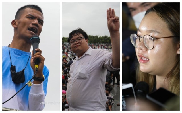 Thai police rebook three of four protest leaders released on bail by the Criminal Court Thai police rebook three of four protest leaders released on bail by the Criminal Court