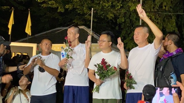 One of Thailand’s protest leaders and 3 activists released last night One of Thailand’s protest leaders and 3 activists released last night