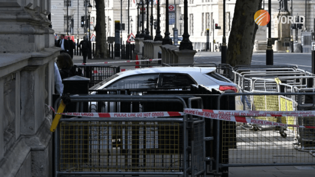 Man arrested after crashing car into Downing Street gates Man arrested after crashing car into Downing Street gates
