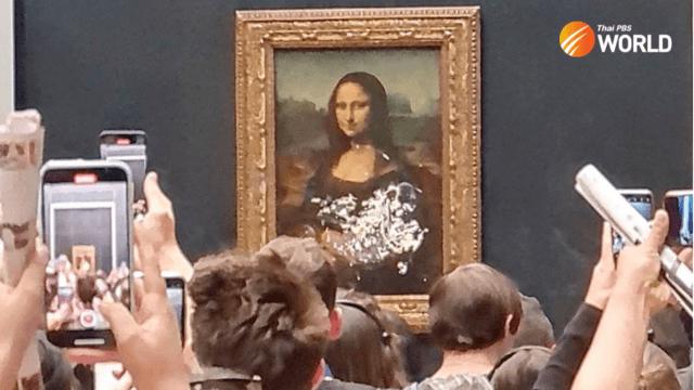 Mona Lisa left unharmed but smeared in cream in climate protest stunt Mona Lisa left unharmed but smeared in cream in climate protest stunt