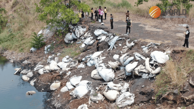 Hazardous industrial waste dumped in old landfill in Ayutthaya Hazardous industrial waste dumped in old landfill in Ayutthaya