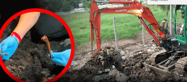 Bones found buried on wasteland in Bangkok in search for children’s remains Bones found buried on wasteland in Bangkok in search for children’s remains
