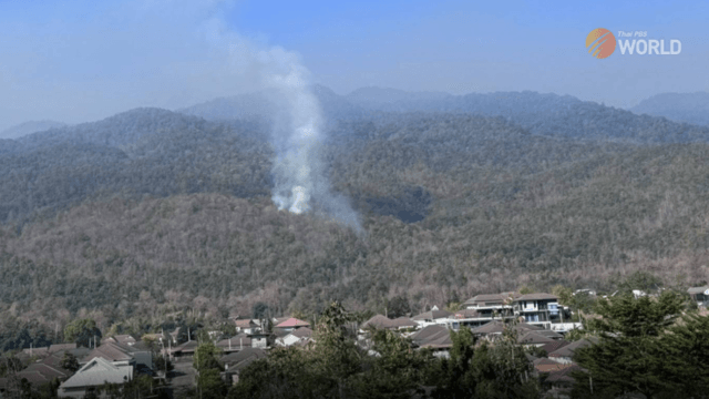 Forest fires break out at base of Doi Suthep in Chiang Mai Forest fires break out at base of Doi Suthep in Chiang Mai
