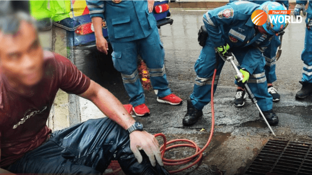 Man trapped in Bangkok drain for four days rescued Man trapped in Bangkok drain for four days rescued