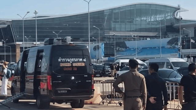 Motorcycle destroyed at Phuket airport after explosive confirmed inside Motorcycle destroyed at Phuket airport after explosive confirmed inside