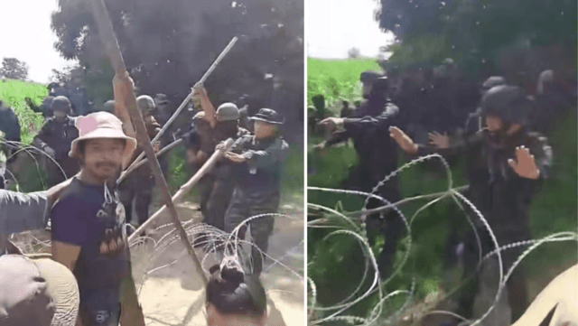Thai soldier injured as Cambodians tear down fence at Ban Nong Chan Thai soldier injured as Cambodians tear down fence at Ban Nong Chan
