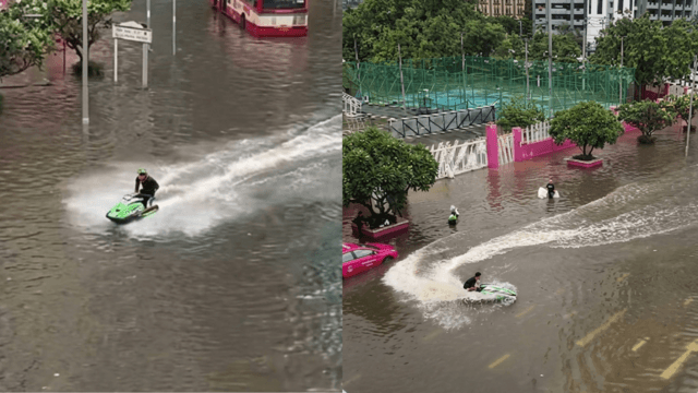 Jet-ski rider and cameraman charged after floodwater stunt in Bangkok Jet-ski rider and cameraman charged after floodwater stunt in Bangkok